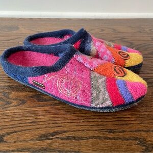HAFLINGER Calypso Strawberry Felted Boiled Wool Slippers